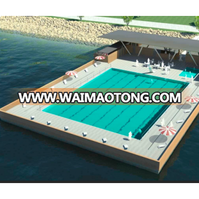 Floating pontoon water football sport stadium platform